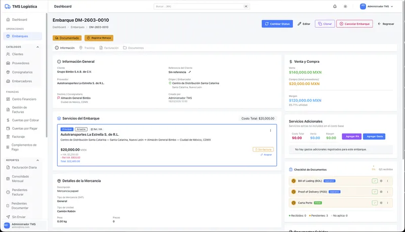 Embarque - Gestion de logistica